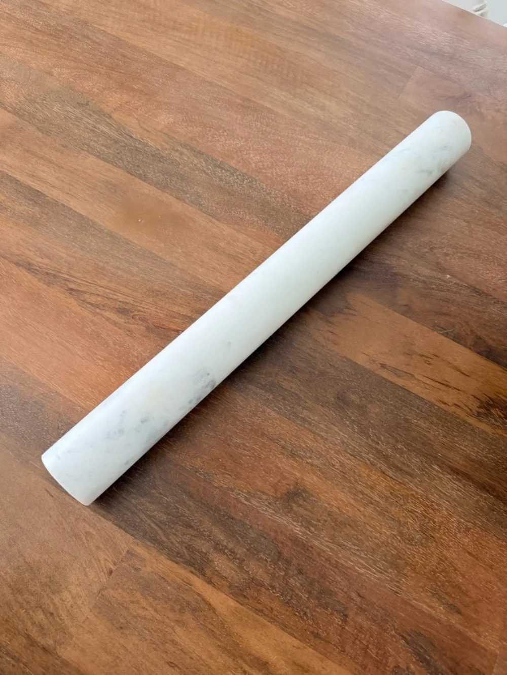 Crate & Barrel Large White Marble Straight Rolling Pin, New with tags